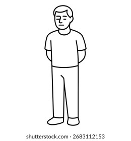 line icon man holding