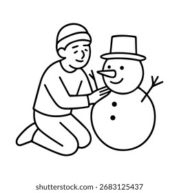 Icono de línea hombre haciendo un Vector de muñeco de nieve sobre un fondo blanco
Icono de línea de Vector sobre un fondo blanco