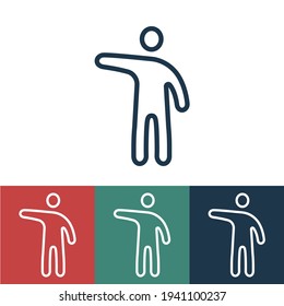 Line icon man pointing right