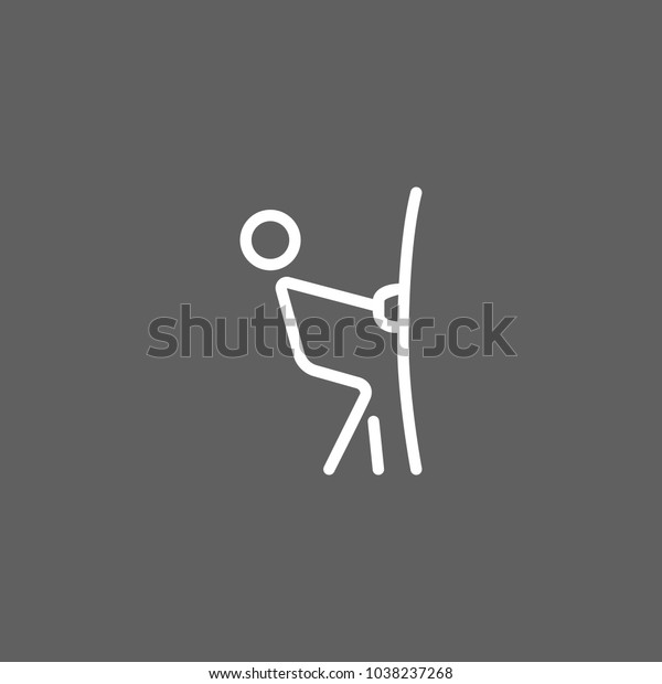 Line Icon Man Pulling Door Door Stock Vector (Royalty Free) 1038237268 ...