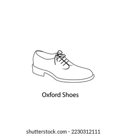 Line icon Man Shoes Vector illustartion Sketching of Business Shoes Outline icon isolated on white background. Outline drawing Formal Man's Shoes Business Footwear Hand drawn Pair Men Shoes Silhouette