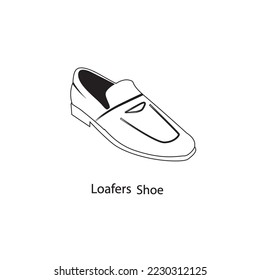 Icono de línea Hombre de zapatos Ilustración del vector Esbozo del esquema de calzado de negocios aislado en fondo blanco. Dibujo de esquema zapato de hombre formal calzado de negocios mano trazar pares hombres zapatos Silhouette