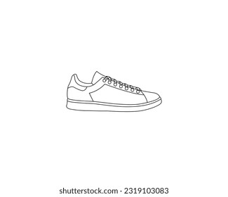 Line icon Man Shoes Vector illustration Sketching of Business Shoes Outline icon. Black shoes icon. Footwear, Fashion, Objects.Vector illustration. Isolated on a white background. Eps 10.