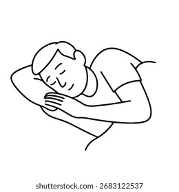 line icon man sleeping vector on a white background
Vector line icon on a white background