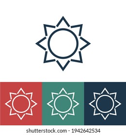 Line icon man with sun