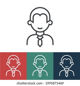 Line icon man with tie
