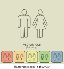 Line icon- man and woman