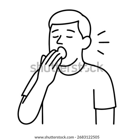 line icon man yawning vector on a white background
Vector line icon on a white background