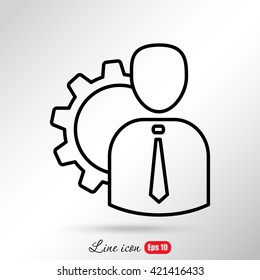 Line icon-   Management 