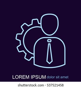 Line icon-   Management 