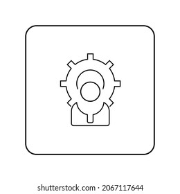 Line icon- Management vector in illustration