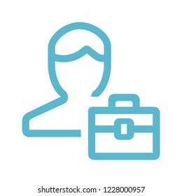 Line icon manager isolated on white background. Vector illustration.