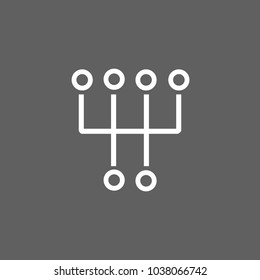 Line icon of manual transmission symbol. Engine, manual gearbox, gearshift. Automobiles concept. Can be used for topics like transportation, technology, mechanics