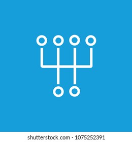 Line icon of manual transmission symbol. Engine, manual gearbox, gearshift. Automobiles concept. Can be used for topics like transportation, technology, mechanics