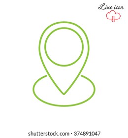 Line icon- map  pointer