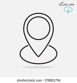 Line icon- map  pointer