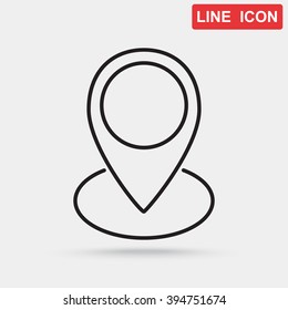 Line icon- map  pointer