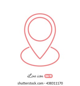 Line icon- map  pointer