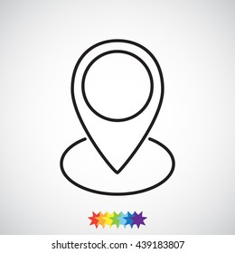 Line icon- map  pointer