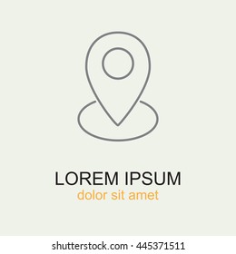 Line icon- map  pointer