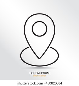 Line icon- map  pointer