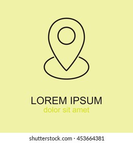 Line icon- map  pointer