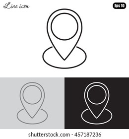 Line icon- map  pointer