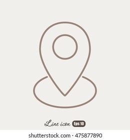 Line icon- map  pointer