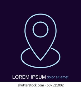 Line icon- map  pointer