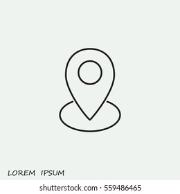 Line icon- map  pointer