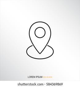 Line icon- map  pointer