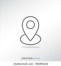 Line icon- map  pointer