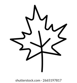 Vector de contorno de hoja de arce