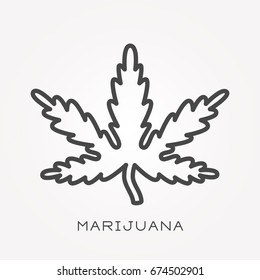 Line icon marijuana