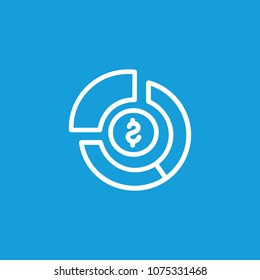 Line icon of market share. Statistics, financial forecast, profit and loss. Finance concept. Can be used for topics like business, marketing, trade