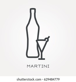 Line icon martini