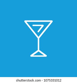 Line icon of martini glass. Glassware, alcohol, bar. Drinks concept. Can be used for topics like entertainment, leisure, nightlife