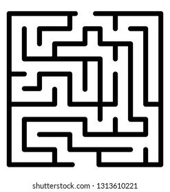 Line icon of a maze, labyrinth design 