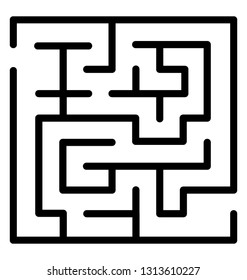 Line icon of a maze, labyrinth design 