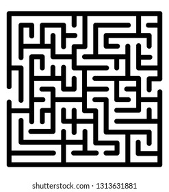 Line icon of a maze, labyrinth design 