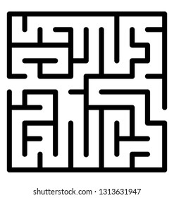 Line icon of a maze, labyrinth design 