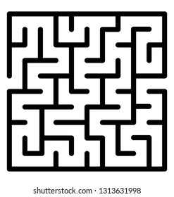 Line icon of a maze, labyrinth design 
