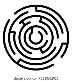 Line icon of a maze, labyrinth design 