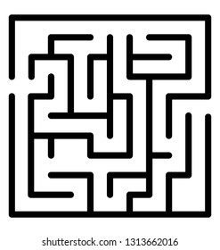Line icon of a maze, labyrinth design 