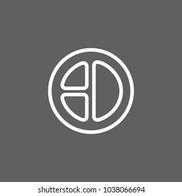 Line icon of meal on plate. Portion, pie, window. Food concept. Can be used for topics like dinner, kitchen, dishware