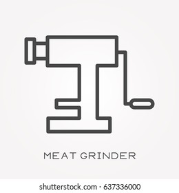 Line icon meat grinder