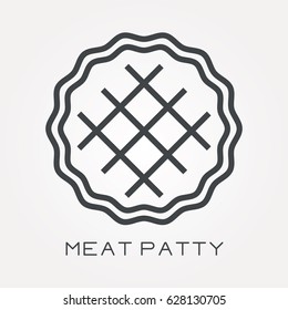 Line icon meat patty