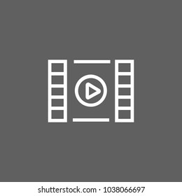 Line icon of media player symbol. Video, movie, presentation. Software concept. Can be used for web pictograms, design and application icons