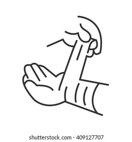 line icon Medical Patient icon, Injury hand