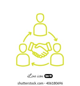 Line icon- meeting